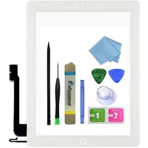 Touch Screen Digitizer Replacement for White iPad 4 4th Generation A1458 A1459 A1460 Glass Assembly Repair Kit with Frame Bezel,Tools.