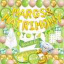 Margs and Matrimony Bachelorette, 70 Pcs Gold and Green Margarita Bachelorette Party Decorations with Margs and Matrimony Balloons for Mexican Fiesta Wedding Bridal Shower Taco Bar Supplies