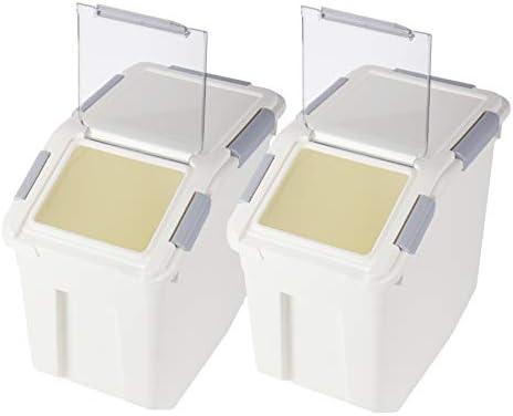 Rice Storage Container 25 lb (15 Liters) with Wheels Seal Locking Lid PP (Pack-2)
