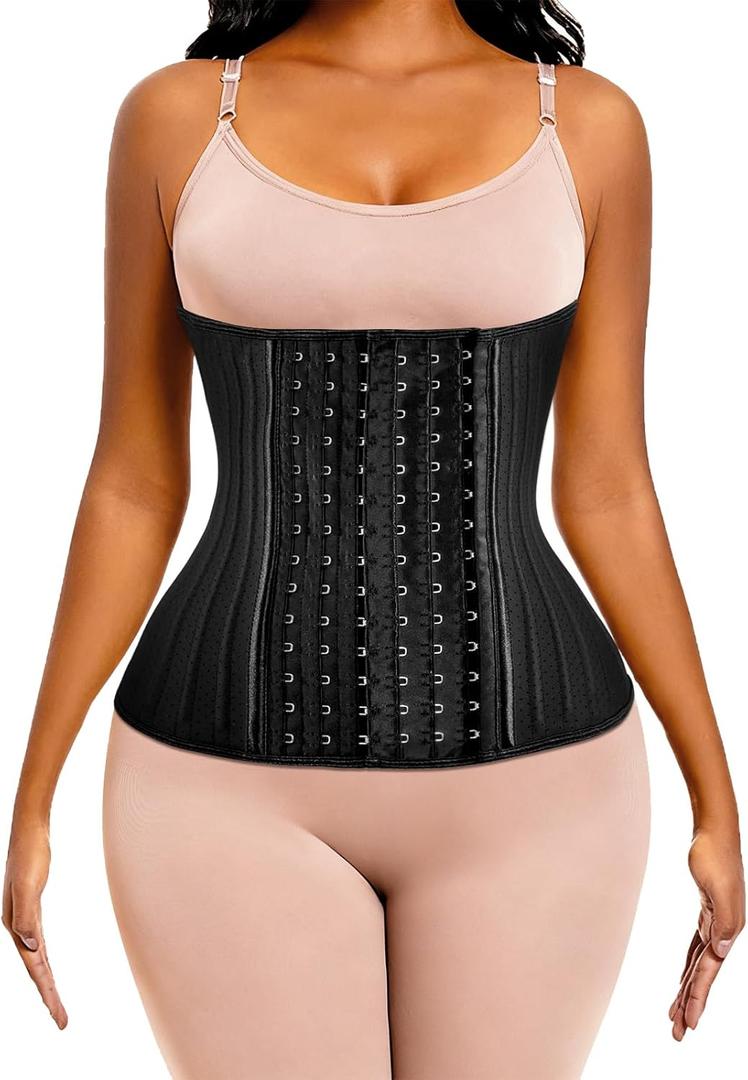 ECOWALSON Waist Trainer for Women - 9/25 Steel Bones & Additional Extender Cincher Corset for Hourglass body Shaper (XX-Small)