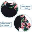 ADUKIDE Girls Rash Guard Swimsuit 2-Piece Bathing Suit UPF 50+ Summer Beach Swimwear Size 7-16T (12-13 Years, Black Flower)