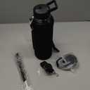 DYSANKY 40 oz Insulated Water Bottle | Thickened Stainless Steel Vacuum Metal | Portable Sports Water Jug for Gym and Hiking with Straw, Carrier Bag, Handle Strap | BPA-Free 40 oz, Black