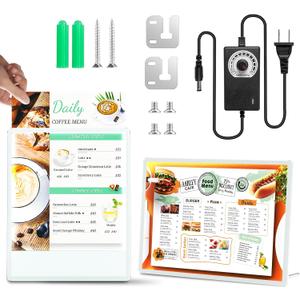 LED Sign Holder 8.5x11 11x17 Light Board Stand, Backlit Poster Advertising Menu Display for Office Restaurant Home (White, 11" x 17")