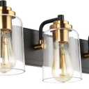 SOLFART Bathroom Vanity Light 3-Light Light fixtures for Bathroom Above Mirror Vintage Lights fixtures Over Mirror in Black Brass Wall Sconces (Bronze Black-Long Base)