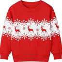 Resinta Toddler Boys Christmas Sweatshirts Boys Xmas Clothing Kids Long Sleeve Cotton Pullover Tops for Holiday Party (3T, Red Reindeer)