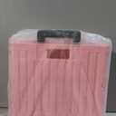 SUNALLY Folding Utility Cart Rolling Crate Handcart Shopping Trolley, Pink