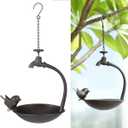 Antique Cast Iron Faucet Hanging Bird Bath, Outdoor Bird Bath, Bird Feeder Seed Tray Garden Yard Decor