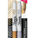 SHARPIE 1829202 Metallic Marker, Assorted (Pack of 2)