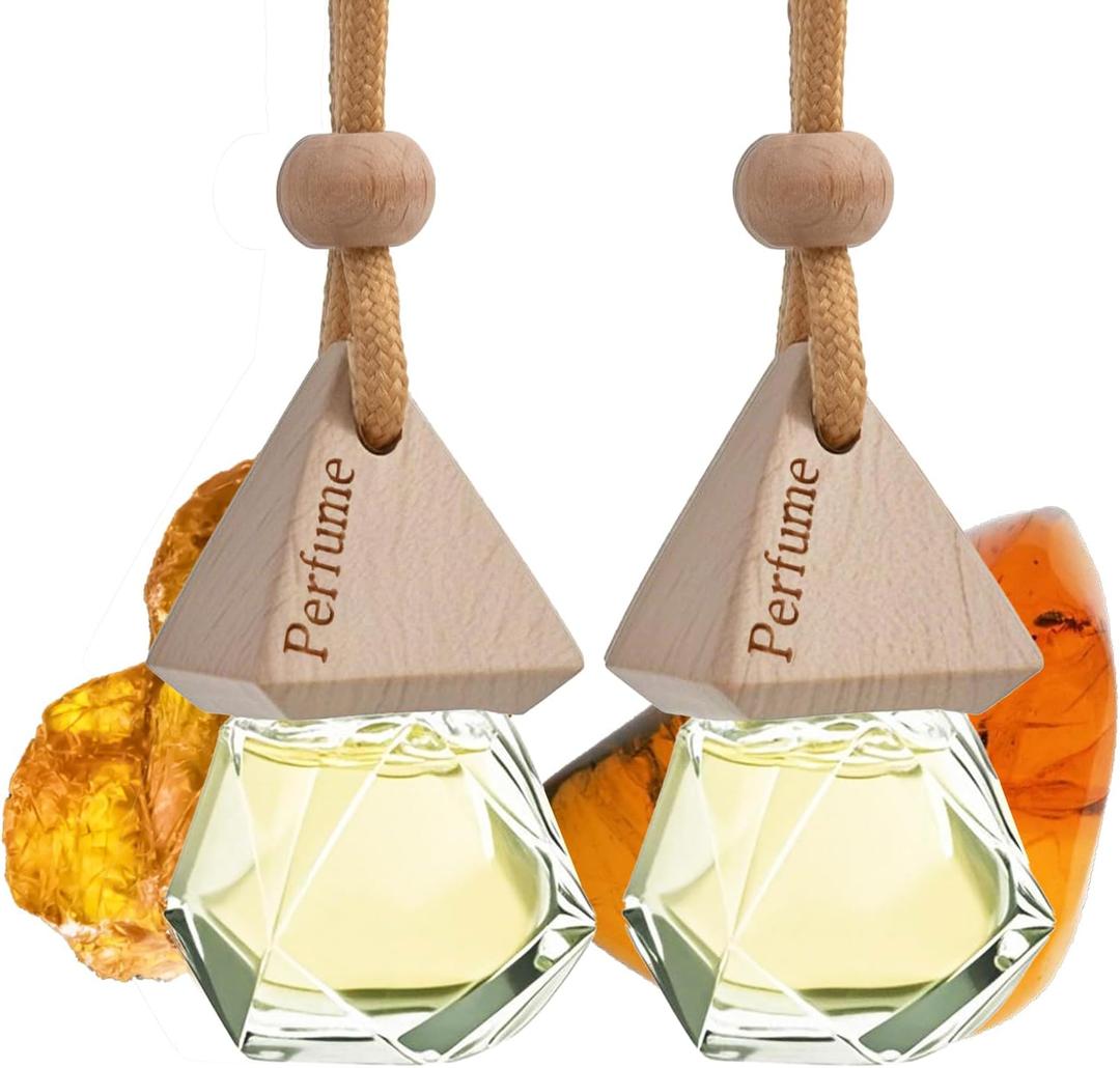 Car Air Freshener Hanging Diffuser – Long-Lasting Essential Oil Scent (Up to 60 Days) – Non-Toxic & Eco-Friendly – 2-Pack Auto Fresheners Made in USA
