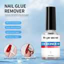 3 x Glue Nail Remover Kit-10ml-0.33FL.OZ Nail Glue Remover (2pcs) with Gel Nail Polish Remover, Steels Nail Pusher and Nail File-Easy Removal Debonder for Glue on Nail