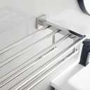 Bathroom Towel Rack with Double Towel Bar Bathroom Hotel Shower Shelf SUS304 Stainless Steel Modern Wall Mounted Holder 28 Inch Polished Chrome