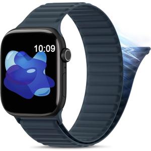 AMKSY Magnetic Sport Bands for Apple Watch Bands for Men Women 44mm 49mm  42mm 45mm, Soft Silicone Strap Wristbands for Apple iWatch Ultra 3 2 1