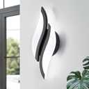 CANEOE Modern LED Wall Sconce 6000K Black Indoor Wall Light Fixtures Acrylic Wall Sconce Lighting for Living Room Bedroom Bedside Bathroom Hallway Stairway Wall Lamp (Black, 1 Pack, 6000K)