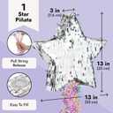 Sparkle and Bash Star Pinata with Pull Strings - Silver, 13 x 13 x 3 in - Space Theme Birthday Decoration & Baby Shower Supply - Pinatas with Pull Strings for Kids & Adults
