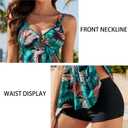 SEAFORM Women's Tankini Swimsuits Two-Piece Tummy Control Bathing Suits V-Neck Printing Swim Dress for Women with Boyshorts (Large)