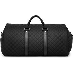 seyfocnia Convertible Carry on Garment Bag for Women, Garment Bags for Travel with Shoe Pouch 2 in 1 Hanging Suitcase Suit Bag for Women Travel Duffle Bag Garment Bag, Black