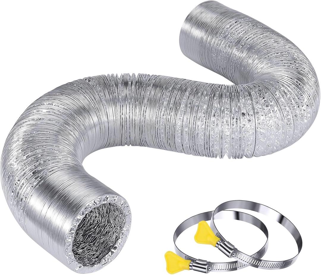Heavy Duty Flexible Dryer Vent Duct Hose 4 inch 25 Feet Extra Long,Extra Thick Aluminum Foil Grow Tent Exhaust Fan Ducting Kit