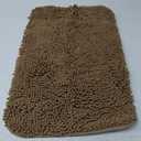 Yeaban Tan Bathroom Rugs  Thick Chenille Bath Mats | Absorbent and Washable Bath Rug Non-Slip, Plush and Soft Rugs for Bathroom, Kitchen, Shower, Sink - 17" x 24"