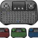 Mini Keyboard with Bluetooth & 2.4G for Android TV Box/PC/FireStick/Laptop with Touchpad, Backlit, USB Dongle-i-10Black