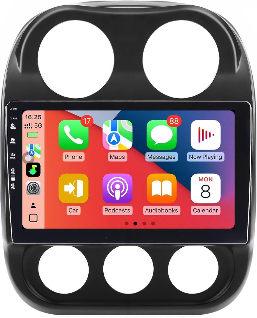 Car Radio Stereo for Jeep Compass Patriot 2010-2016,10" Android 13 Touchscreen Head Unit,Wireless CarPlay & Android Auto,GPS Navigation,HD Backup Camera,Mirror Link,WiFi 6,Bluetooth 5.4,FM,SWC