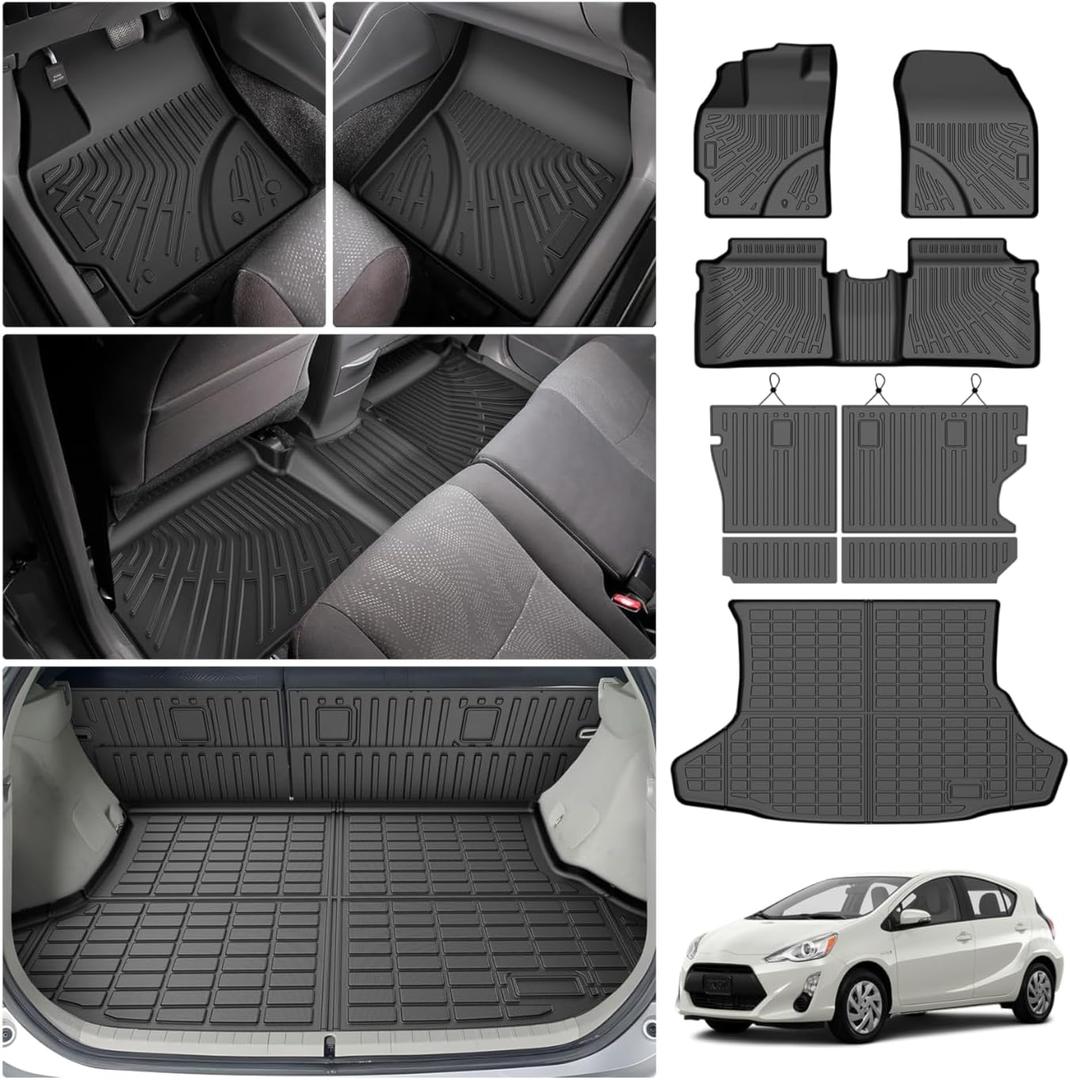Cartist Floor Mats for Toyota Prius 2010-2015 (Not fit Plug in, V or C), All Weather Cargo Liner for Prius Accessories, Heavy Duty TPE Cargo Mats, Car Accessories