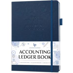 Legend Accounting Ledger Book  Hardcover Bookkeeping Log for Small Business & Personal Use  Columnar Book  Money Expense Journal  Large Format 7x10 (Dark Blue, Smaller Than A4 (7x10''))
