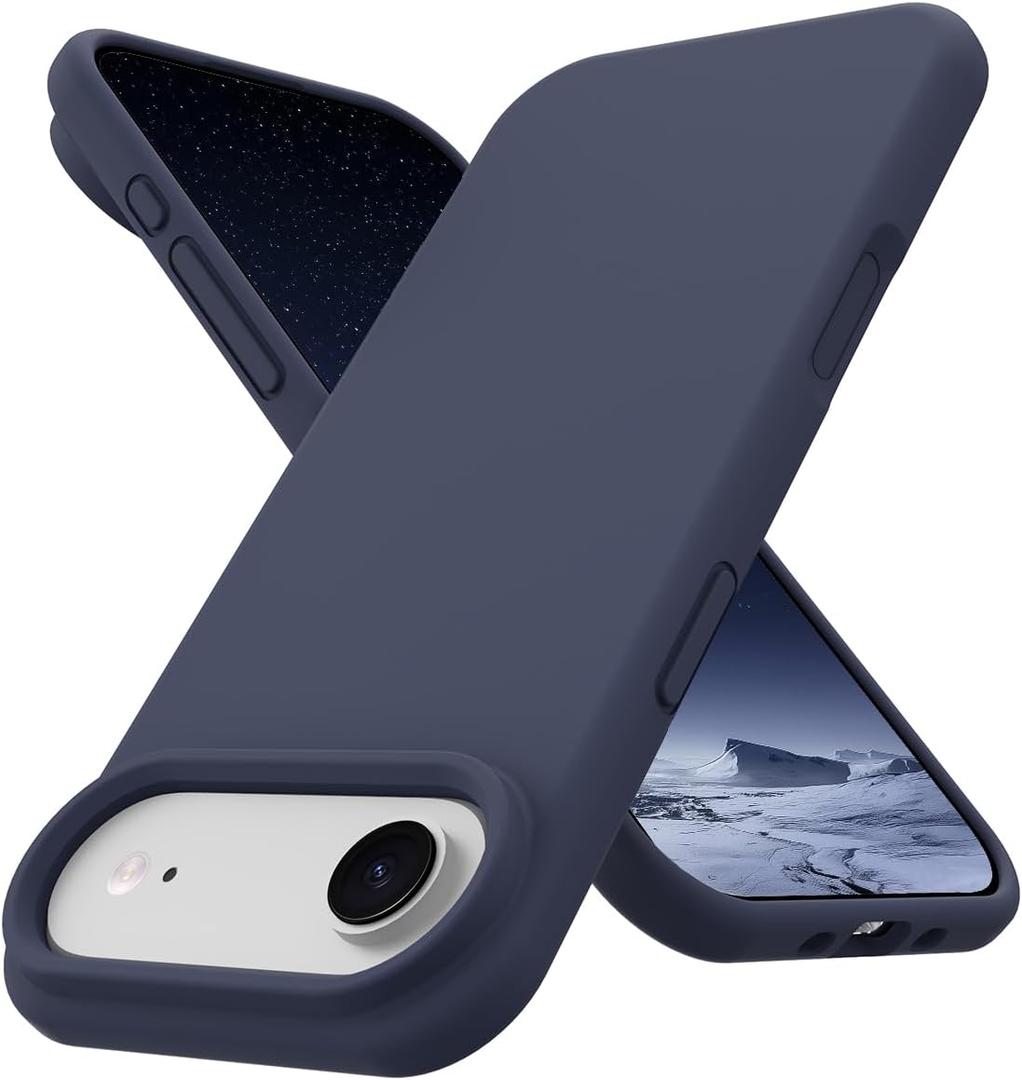 PinLiSheng Designed for iPhone Air Case,Premium Liquid Silicone with [Soft Anti-Scratch Microfiber Lining] Shockproof Slim Protective Phone Case for Men Women,Blue