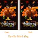4 x Thanksgiving Garden Flag,Happy Thanksgiving Flags 12 x 18 Inch House Flag Double-Sided 2 Layer Turkey House Flag For Decoration