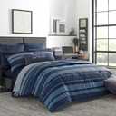 Nautica - Twin/Twin XL Comforter Set, Reversible Cotton Bedding with Matching Sham, Medium Weight for Year Round Use, Dorm Essentials, Oeko-Tex Certified (Longpoint Blue)