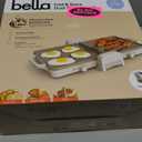 Bella 10"x 20" Ceramic Fold-n-Store Dual Temp Griddle, Fits-anywhere Kitchenware, EverGood Ceramic Nonstick Coating, 2 Temperature Zones up to 400F, Dishwasher Safe Drip Tray, 1500 Watt, Oatmilk