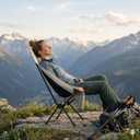 Wind Tour Portable Camping Chair Lightweight Foldable Outdoor Chair for Hiking Camp Backpacking Lawn Beach Fishing Picnic with Carry Bag (High-Back | Black)