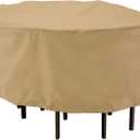 Classic Accessories Terrazzo Water-Resistant 69 Inch Round Patio Table & Chair Set Cover, Outdoor Table Cover