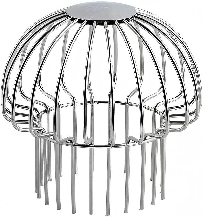 Stainless Steel Gutter Guard, Filter Strainer Fits for Round Downspout, Anti-Blocking Line Cap Drain Cover