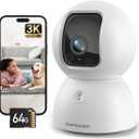 3K Indoor Camera with 64GB Card, Human/Pet/Facial AI Detection, Dog/Cat/Pet Camera Indoor with Phone APP, 5GHz 2.4GHz Dual Band Wi-Fi 6, 360 Pan Tilt Auto Tracking, Night Vision, 2-Way Talk