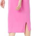 Amazon Essentials Women's Pull-On Knit Midi Skirt with Elastic Waist, Stretchy (Pink, M)