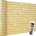 Natural Reed Fencing Rolls,5.5FT X 16.4FT Reed Screen Curtain Fence Covering Privacyo for Outdoor Backyard Patio（Yellow）