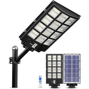 Ofuray Of-5600W Solar Street Lights Outdoor,560000Lm Solar Security Flood Lights Parking Lot Lights Commercial Dusk to Dawn, 6500k Waterproof Led with Remote Control Motion for Street,Court,Barn