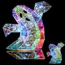 Prismatic Iridescent Spooky Ghost, Halloween Ghost Decor,LED Iridescent Ghost Light,Halloween Ghost Decorations,Halloween Light Up Ghost (Ghost)