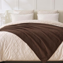 OnesCosy Dark Brown Throw Blanket, Moss Knit, 60" x 80", Chocolate Brown