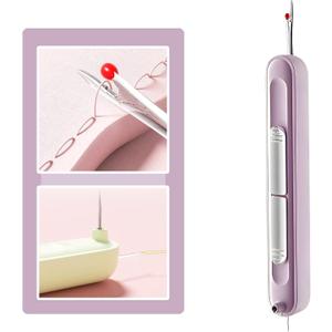 Upgraded 2 in 1 Automatic Needle Threaders Seam Ripper,Quilting Supplies Sewing Kit,Quick Sewing Machine Loop Needle Threaders (1 Pcs-Purple)