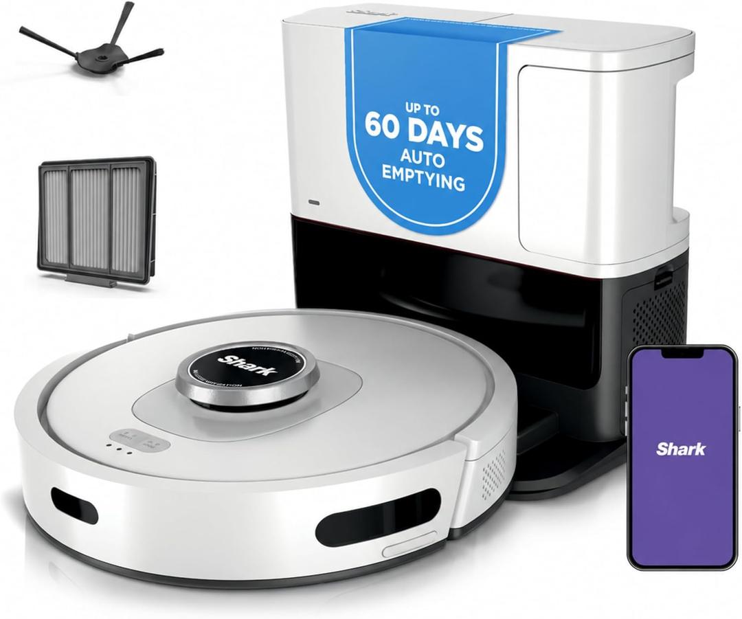 Shark AI Ultra Robot Vacuum, Black/Silver, Carpet and Hard Floors, AV2511AE