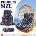 AceOrbit Egg Chair Cushion Replacement, 5" Thick Indoor Outdoor Hanging Basket Chair Pads with Headrest Pillow & Ties, Comfortable Patio Swing Seat Cushion(Colorful Vine), 47" x 31" x 5 inches
