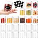 SLifeJars Plastic Jars 8oz Clear Plastic Slime Jars 24Pcs Empty Round Food Jar with White Lids Stackable Refillable Travel Jar Slime Containers for Slime Making Kitchen and House Storage