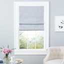 Exclusive Home Montague Trellis Total Blackout Roman Shade, 34"x64", Silver