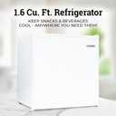 Igloo 1.6 Cu.Ft Mini Fridge with Freezer- Single Door Compact Refrigerator with Glass Shelves for Homes, Dorms & Offices- Keep Snacks, Drinks & Frozen Foods Cool with Temperature Control Fridge- White
