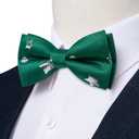 DiBanGu Mens Christmas Vest and Bow Tie Set Festival Christmas Snowflake Suit Vest for XmasNew Year Party Formal (3X-Large, Green Silver Snowflake)