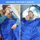 0 Degree Sleeping Bag for Cold Weather,100% Cotton Flannel XXL for Adults Big and Tall Cold Weather Winter Zero Degree Camping,Free Compression Sack (Blue)