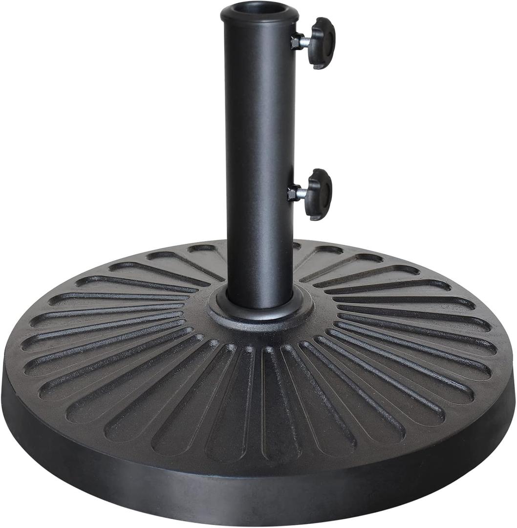 EliteShade USA Umbrella Base Stand Market Patio Outdoor Heavy Duty Umbrella Holder with Concave Radial Pattern,Black, 18''x10.04''H