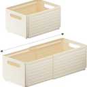 Foldable Storage Bins, 2 Pack Plastic Expandable Boxes for Organizing, Adjustable from 11-18.8" Drawer Organizers Separators Dividers for Bedroom Kitchen Utensils Tools Closet, Large