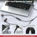ASKUBSKU 3.5mm Headphones 5.9 ft Long Cord Wired Earbuds with Microphone Noise Cancelling Earphone HiFi Stereo Clear Call Volume Control Plug in 3.5mm Jack Wired Ear Buds for Laptop Chromebook PC